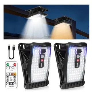 Solarleuchten Für Den Außenbereich, 2er-set Mit Aufsteckbarem Bewegungsmelder, 70 Leds Und 3 Farbtemperaturen, Usb-stromversorgung Und Fernbedienung, Zur Beleuchtung Von Gärten, Zäunen Und Dachrinnen
