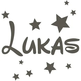 timalo® Wandtattoo mit Namen für Kinder – inkl. Sterne – personalisierbar für Jungen und Mädchen | 73077b-dunkelgrau-29cm-10sterne
