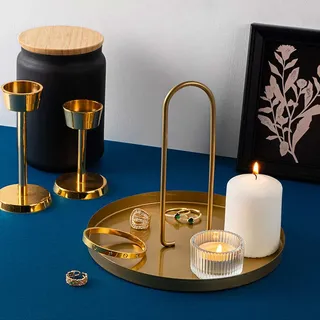 Scandinavia Concept Tablett in Gold - (H)18 x Ø 20,5 cm