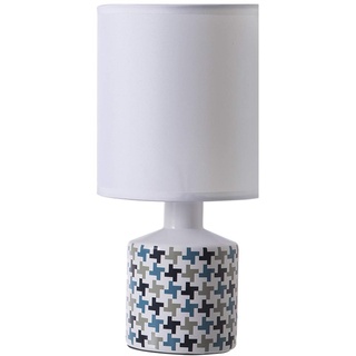 Lussiol Lighting 233906 Nachttischlampe, Keramik, Blau, Beige, klein