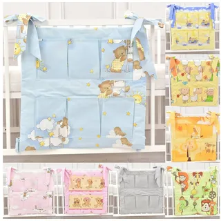 Baby-Delux Betttasche Aufbewahrungstasche Baby (1-tlg), Betttasche Babybetttasche Spielzeugtasche Organizer für Babybett rosa|weiß