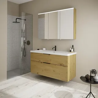 Burgbad Eqio Schrank mit Waschtisch, mit Spiegelschrank, SFAN123LF5662C0001G0200,