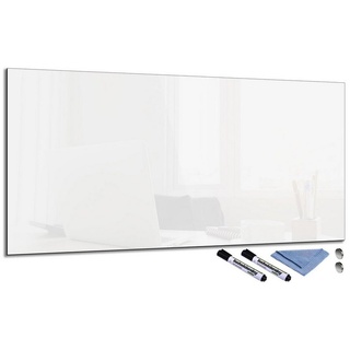 Decorwelt Magnettafel Glas-Magnettafel 50x100 Pinnwand Wand mit Zubehör Whiteboard Küche, Magnetwand, Whiteboard Magnetisch Weiß weiß