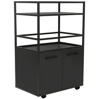 trendteam Barwagen Mosaik 60 x 94 x 40 cm Schwarz