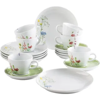Kahla 390453A69358C Five Senses Wildblume Kaffeeservice 18tlg. | Kaffeeservice mit Blumenmotiv für 6 Personen aus Porzellan