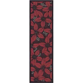 EKELUND MASTER WEAVERS 1692 Tischläufer Tischläufer Christmas Flower 900 48x150 cm, gewebt rot