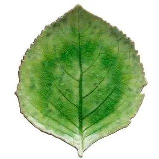 Plate hydrangea Riviera 22 x 19 cm Green/Black Ceramic