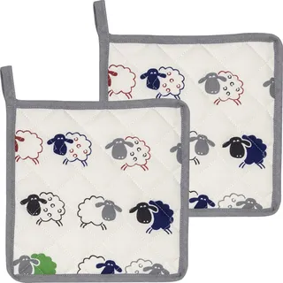 Kracht Topflappen "Schäfchen" 2er-Pack Schäfchen Größe 22x22 cm