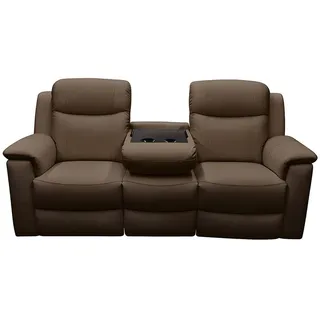 vente-unique Couch Leder 3-Sitzer Braun