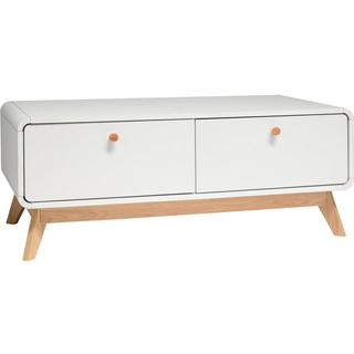 loft24 Lowboard »Caitlin«, mit 2 Schubladen im skandinavischen Design, erhältlich in weiteren Farbvarianten, Breite 100 cm, Fernsehschrank, TV-Schrank weiß
