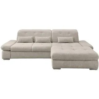 Mid.you Ecksofa, Beige, Metall, Uni, 4-Sitzer, Füllung: Schaumstoff, Ottomane rechts, L-Form, 300x196 cm, Made in EU, Liegefunktion, seitenverkehrt erhältlich, Schlafen auf Sitzhöhe, Rücken echt, Armteil links, rechts, Wohnzimmer, Sofas & Couches, Wohnlandschaften, Ecksofas