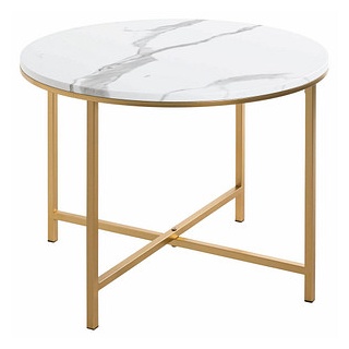 HAKU Möbel Beistelltisch gold-weiß 60,0 x 60,0 x 45,0 cm