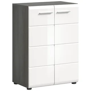 xonox.home Kommode Salsa 60 x 85 x 37 cm Weiß/Rauchsilber