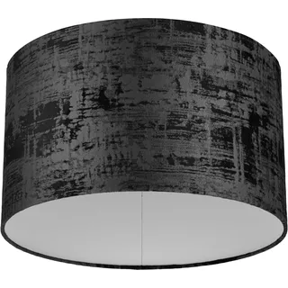 REV Lampenschirm rund im Vintage-Look aus hochwertiger Baumwolle Durchmesser 42cm - Ersatzlampenschirm für Hängelampe & Stehlampe, E27 Fassung, schwarz