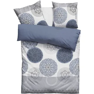 OTTO home Bettwäsche Tesso in Gr. 135x200, 155x220 oder 200x200 cm, Linon, 3 teilig, Bettwäsche mit Ornamenten und in verschiedenen Qualitäten blau|grau
