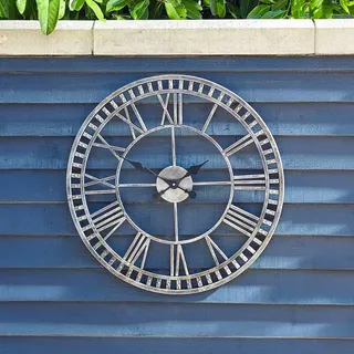 Garden Mile Wanduhr mit römischen Ziffern, 60 cm, für den Innen- und Außenbereich, wasserdichte Wanduhren für Wohnzimmer, Küche, Wanduhr, Gartenwand