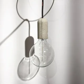 Beton Pendelleuchte Textilkabel 3m Matt-Weiß Whipped Cream NUD Collection BASE