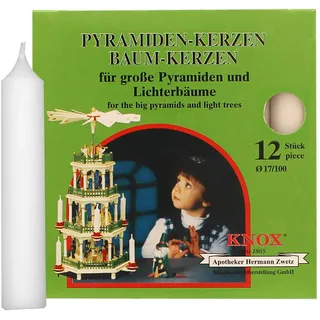 Knox Pyramidenkerzen 17/100 - weiß 12 Stk.