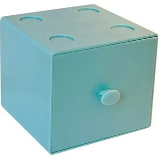 Stapelbare Aufbewahrungsbox Aus Kunststoff Mit Schublade Für Büromaterialien, Schreibtisch-organizer Für Büroklammern, Blaues Büroaccessoire