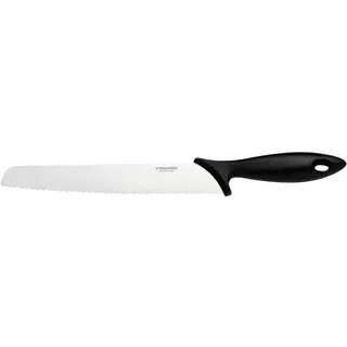 Fiskars Brotmesser mit Wellenschliff, Essential, Kunststoff/Edelstahl, Klingenlänge: 23 cm, Schwarz/, Küchenmesser