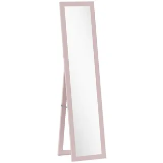 HOMCOM Ganzkörperspiegel 3-in-1 Standspiegel Wandspiegel zum Anlehnen Schlafzimmer 157x37cm Perlenrosa