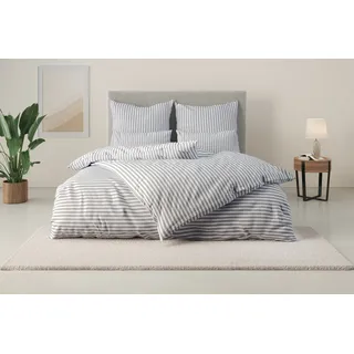 LeGer Home by Lena Gercke Linnea Streifendesign Baumwolle Grau 135 x 200 cm + 40 x 80 cm