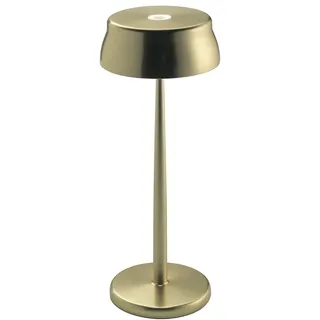 Zafferano, Sister Light Lampe, Wiederaufladbare und Kabellose Tischlampe mit Touch Control, Geeignet für den Innen- und Außenbereich, Dimmer, 2700-4000 K, Höhe 32,8 cm, Farbe Gold Eloxiert