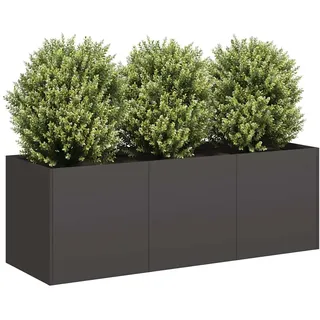 vidaXL Pflanzkübel Schwarz 120x40x40 cm Kaltgewalzter Stahl