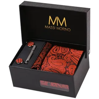 MASSI MORINO Krawatten-Set in Paisley Rot | Gr.: onesize