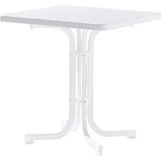 Sieger Boulevard-Klapptisch mit mecalit-Pro-Platte 70 x 70 x 72 cm weiß/marmordekor weiß