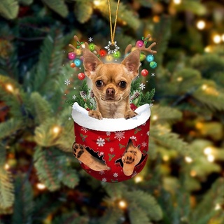 Dantazz Weihnachtsanhänger Acryl Weihnachtshund Hängende Deko Niedliche Hundesdeko Weihnachten Baumschmuck Lustige Hundemotiv Ornament Weihnachtsbaum Dekoration Weihnachtsschmuck (F, 8cm)