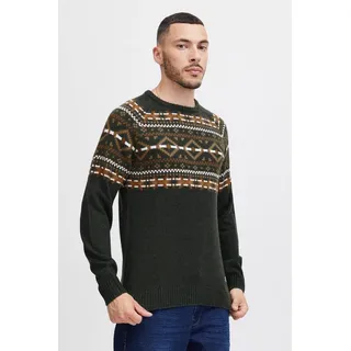 Blend Strickpullover BHNilas Weihnachtlicher Grobstrickpullover grün L (52/54)