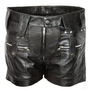Be Noble Lederhose Sizilien Kurze Ledershort im Cargostyle schwarz M