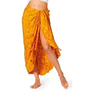 PANASIAM Pareo Sarong Starlit Wachsbatik aus hochwertiger Viskose Strandtuch, Strandkleid Bikini Cover-up Tuch für den Strand Schultertuch Halstuch orange 250x116cm