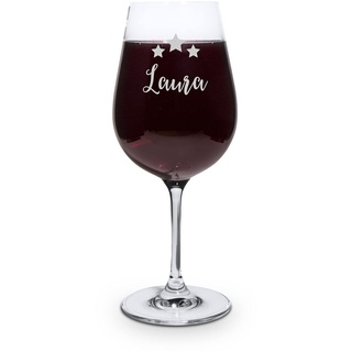 printplanet® Graviertes Rotweinglas - Leonardo® Weinglas mit Gravur (mit Name oder Text personalisiert) - Design Sterne