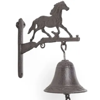 Moritz Türglocke Glocke Western Pferd Gewehr Cowboy Wandglocke Gartendeko Gusseisen Rustikal Antik Design Stil Retro Klingel