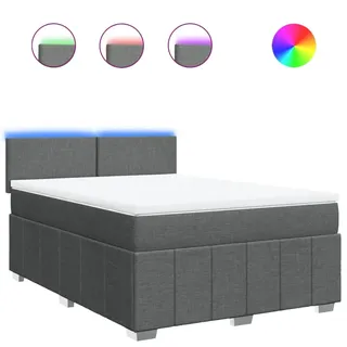 vidaXL Boxspringbett 140 x 200 cm Dunkelgrau