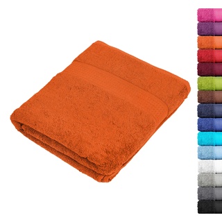 BaSaTex Frottier Saunatücher XXL 80x200 cm | 1er Pack Badetuch 100% Baumwolle | 1x Saunatuch | Strandtuch in Terrakotta