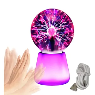 Senermter Plasma Kugel Lampe - Touch-Lampe Mit 7 Farben & Ambient-Beleuchtung | Statische Elektrizität Kugel - Für Wohnzimmer, Schlafzimmer, Büro, Homeoffice Und Dekoration