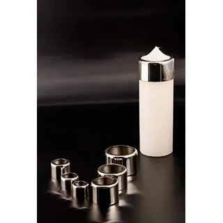 Kerzenring für Tropfschutz und Brennregeln Silber, für Kerzen Ø 4 cm Messing vernickelt, Silber