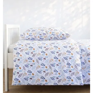 Loolay Bettwäsche Set Baumwolle Baby & Kinder, 2-teilig, viele Größen IKEA Blumen BLAU, Atmungsaktiv & hautfreundlich - perfekt für moderne Kinderzimmer! blau|gelb