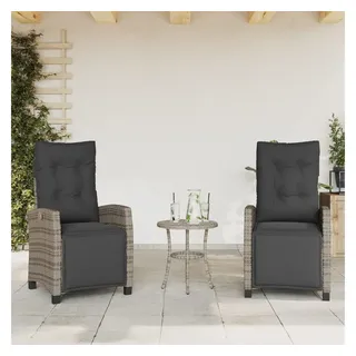 vidaXL Gartensessel 59,4 x 69,3 x 33,9 cm grau 2 St.