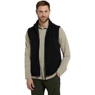 Mountain Warehouse Alder Weste für Herren - Leichter Körperwärmer, bequeme Weste, schnelltrocknender Fleece, Reißverschluss - Ideal für den Frühling Sommer Tiefschwarz S - S