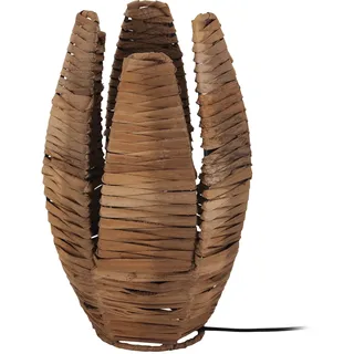 EGLO Tischlampe Mongu 1, 1 flammige Tischleuchte Vintage, Afrikanisch, Boho | Nachttischlampe aus Bast und Stahl, Wohnzimmerlampe in Natur, Schwarz, Lampe mit Schalter, E27 Fassung