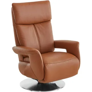 Cantus Relaxsessel, Braun, Metall, Echtleder, Color-Finish-Leder, 78x112x85 cm, Fußauswahl, Lederauswahl, Stoffauswahl, Liegefunktion, Aufstehhilfe, Herz-Waage-Funktion, Wohnzimmer, Sessel, Relaxsessel