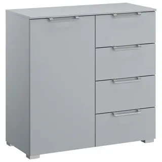 Novel Kommode, Hellgrau, Kunststoff, 2 Fächer, 4 Schublade(n) Schubladen, 80x81x42 cm, Blauer Engel, Goldenes M, BQ - Bündnis für Qualität, Made in Germany, Typenauswahl, Beimöbel erhältlich, stehend, in verschiedenen Größen Holzdekoren erhältlich, Wohnzimmer, Kommoden & Sideboards, Kommoden