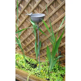 Vogeltränke auf Stab, Futterstelle, Gartenstab, Gartenstecker, Eisen