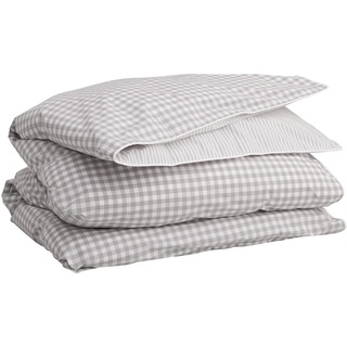 GANT Stripes and Checks Bettdeckenbezug einzeln Farbe Grey Größe 135x200cm