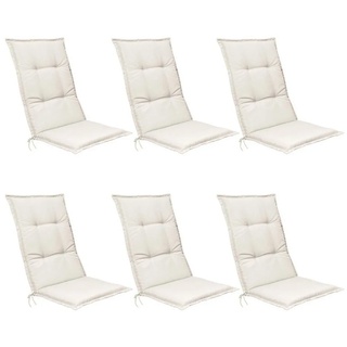 Beautissu Polsterauflage »Base«, 6er Set Hochlehner Auflage 120x50x6cm beige