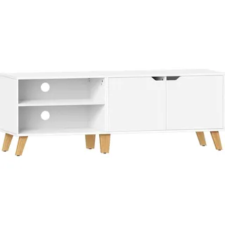 VASAGLE TV-Schrank 140 x 45 x 40 cm Weiß Holz